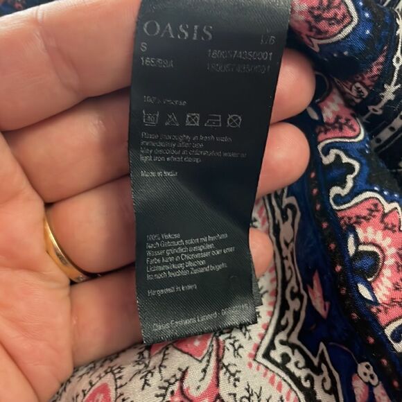 Oasis Duster Kaftan Paisley printBoho Beach Cover Top size Small - Picture 9 of 9